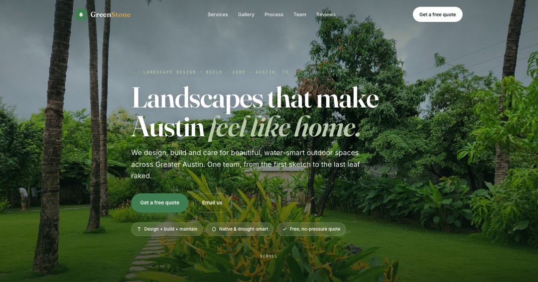 Previa da pagina GreenStone Landscaping